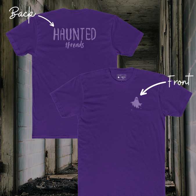 Haunted Threads Monochromatic T-Shirt | Front & Back