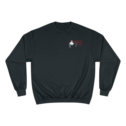 Haunted Threads Holiday Crew Sweatshirt - subtle logo spooky back| Champion Eco Crewneck