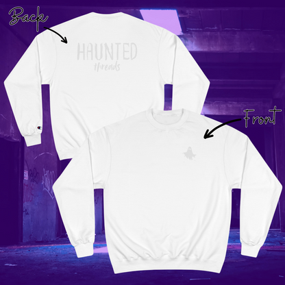 Haunted Threads Monochromatic Champion Crew Sweatshirt | Front & Back