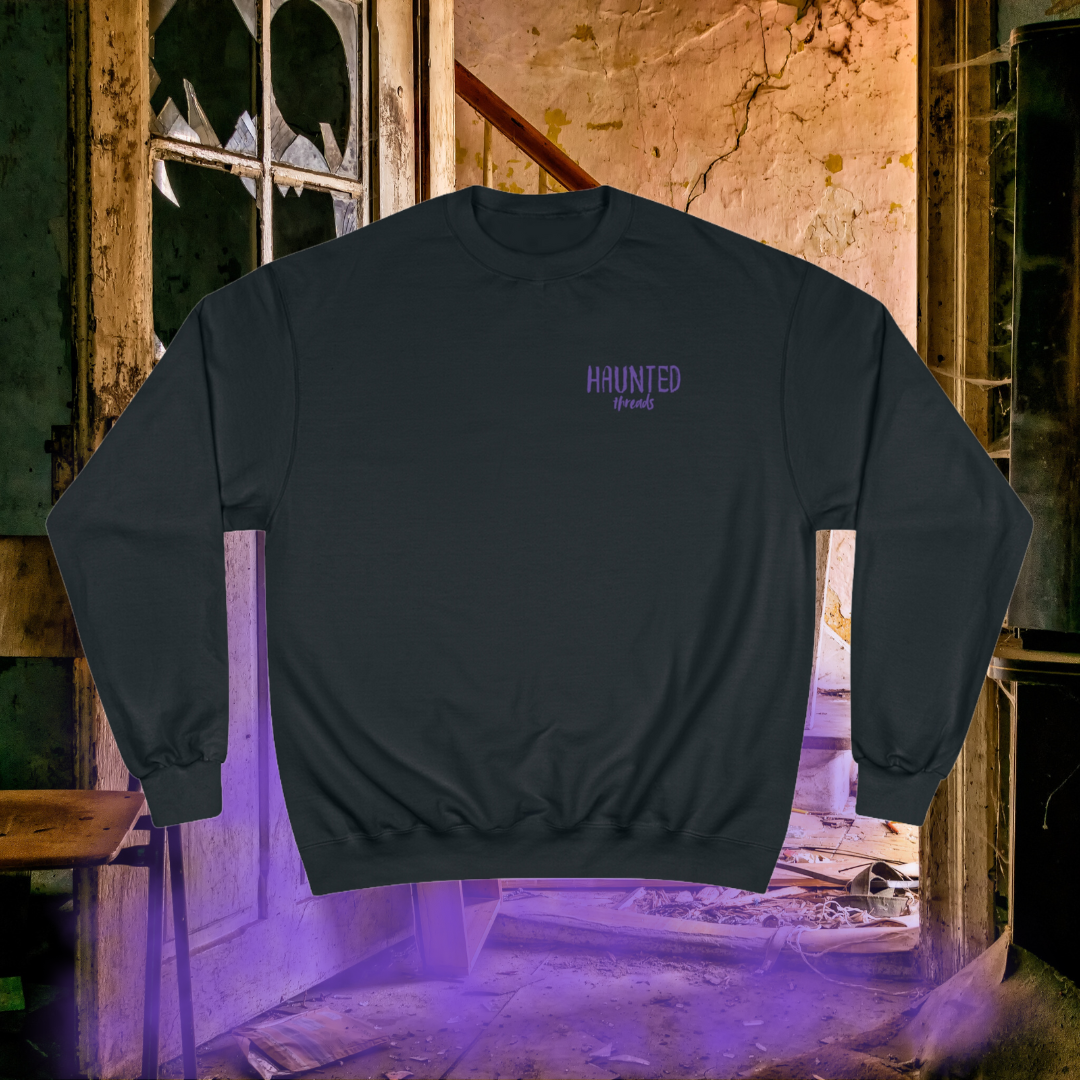 Haunted Threads Champion Crew Sweatshirt | Front & Back