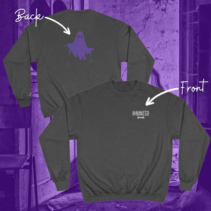 Haunted Threads Champion Crew Sweatshirt | Front & Back