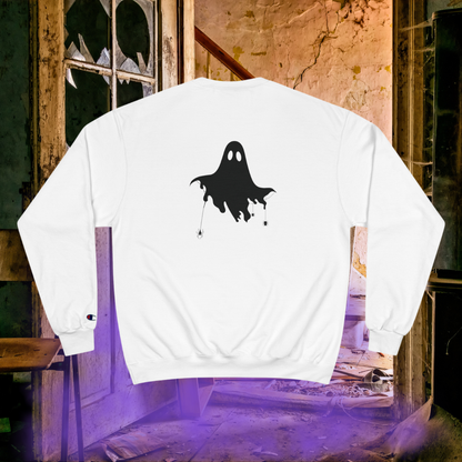 Haunted Threads Champion Crew Sweatshirt | Front & Back