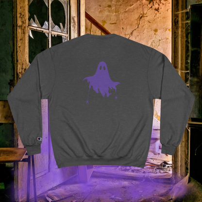 Haunted Threads Champion Crew Sweatshirt | Front & Back