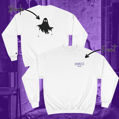 Haunted Threads Champion Crew Sweatshirt | Front & Back