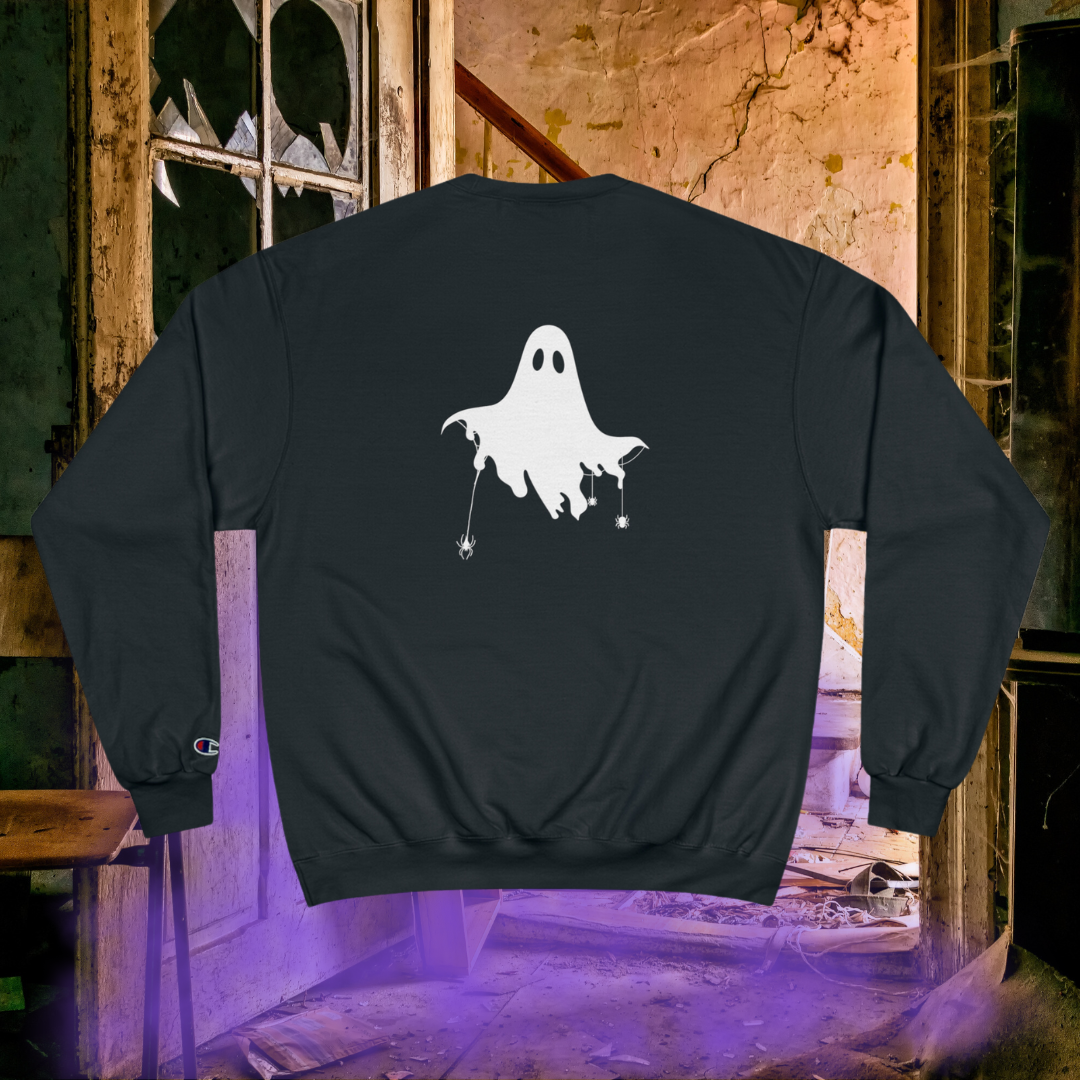 Haunted Threads Champion Crew Sweatshirt | Front & Back